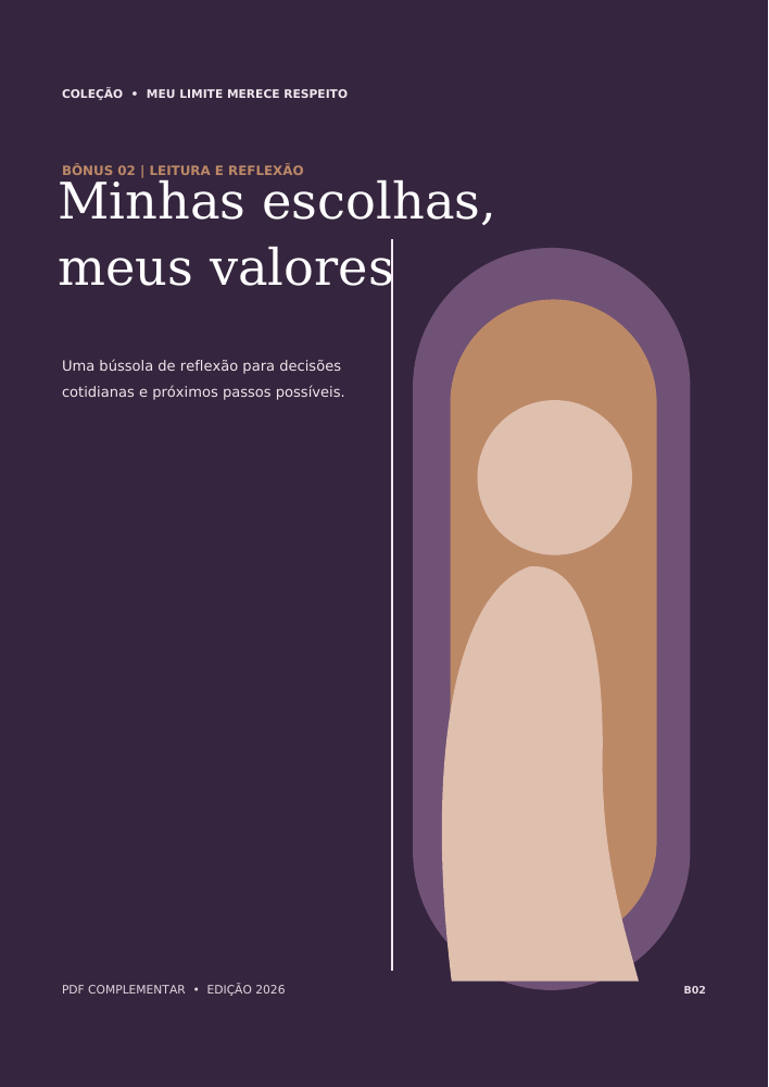 Capa do bônus Minhas Escolhas, Meus Valores